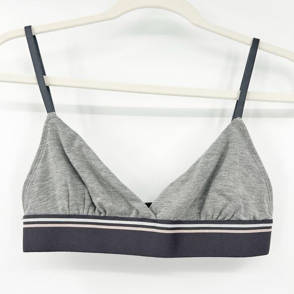 Marine‎ Layer Womens Soft Lounge Rose Striped Bralette Bra Size XS Heather Gray - Picture 1 of 6